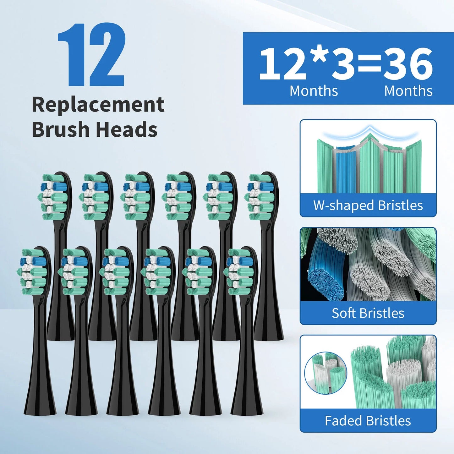 Sonic Electric Toothbrush for Adults | 37,200 VPM, 5 Modes | 12 Brush Heads, 30-Day Battery, IPX7 Waterproof, 2-Minute Timer