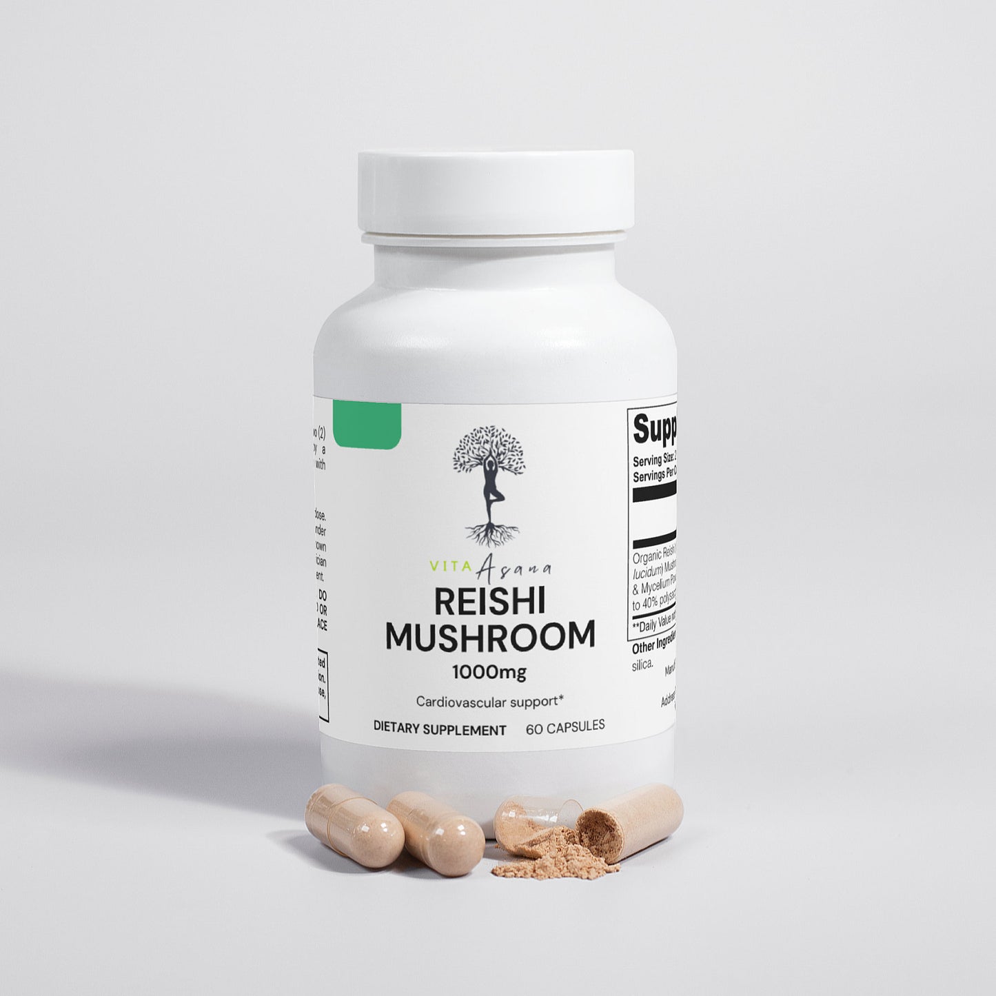 Reishi Mushroom Capsules | Immune Support | Stress Relief | Adaptogen | Energy Balance | Natural Mood Support | Vita Asana