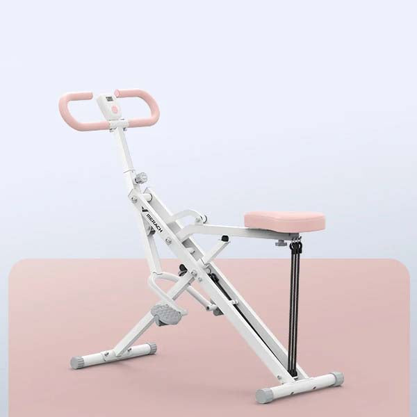 2-in-1 Squat Rowing Machine | Foldable Glute & Leg Trainer with LCD Display & Adjustable Resistance | Compact Home Gym Equipment 350lbs Capacity White