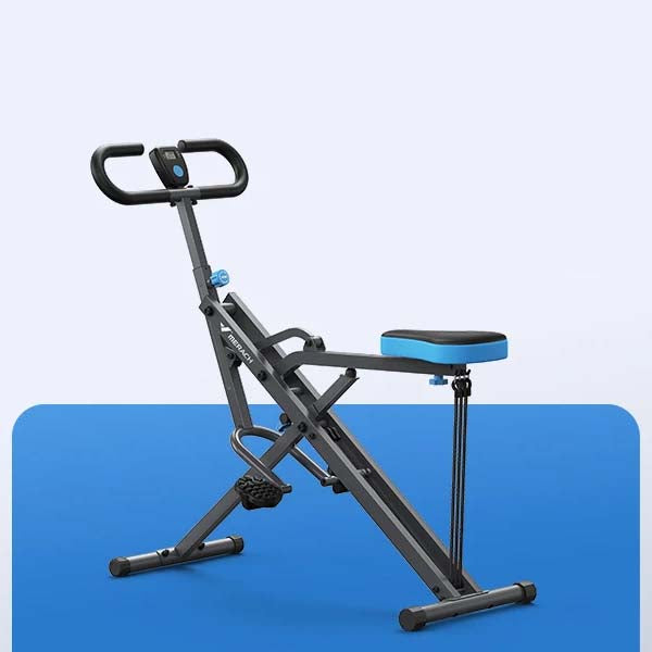 2-in-1 Squat Rowing Machine | Foldable Glute & Leg Trainer with LCD Display & Adjustable Resistance | Compact Home Gym Equipment 350lbs Capacity Black