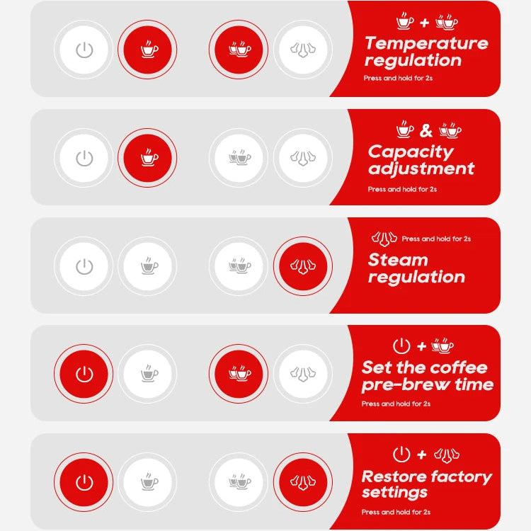 Semi Automatic Espresso Machine with Steam Wand | 20-Bar Pressure, 58mm Portafilter, PID Control | Adjustable Temperature & Cold Brew | 1.8L Tank – H10A