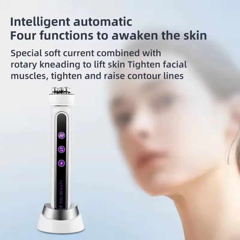 3-in-1 RF EMS Facial Roller | 360° Massager with LED & Heat | Anti-Wrinkle Skin Tightening Device for Face & Body