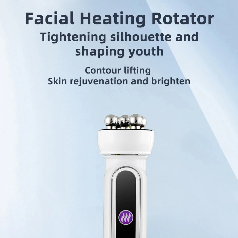 3-in-1 RF EMS Facial Roller | 360° Massager with LED & Heat | Anti-Wrinkle Skin Tightening Device for Face & Body