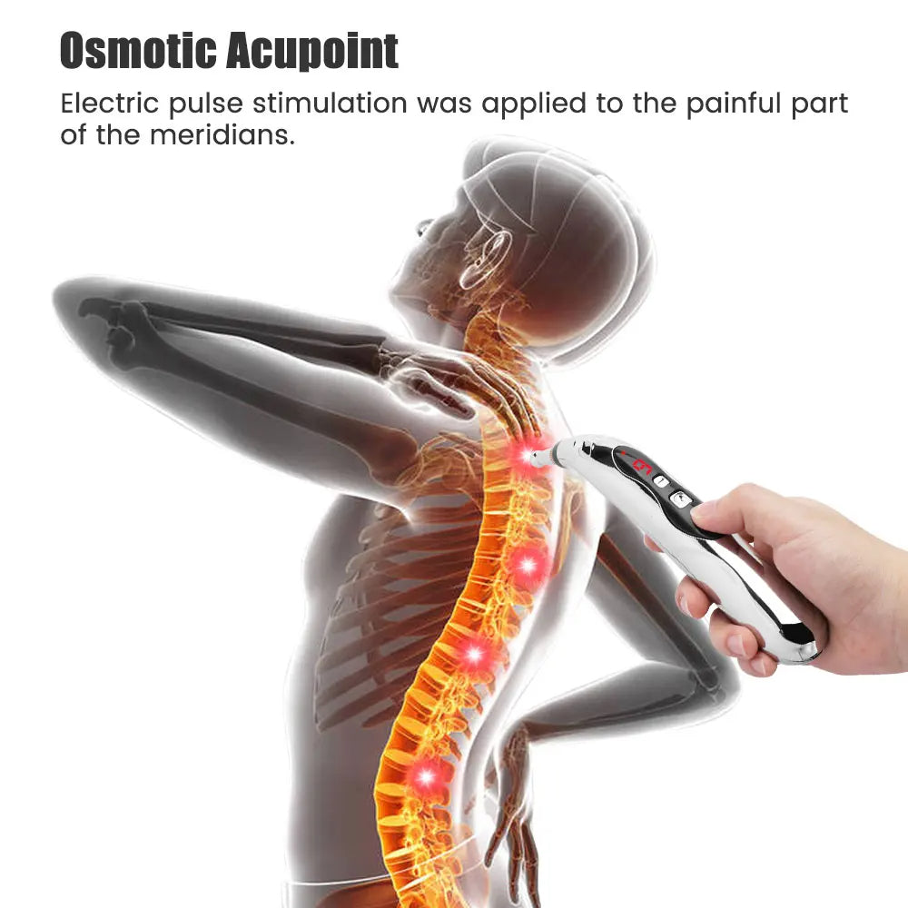 Electronic Acupuncture Pen | Needle-Free Pain Relief & Meridian Therapy | 5 Interchangeable Heads, 9 Intensity Levels, USB-C Rechargeable