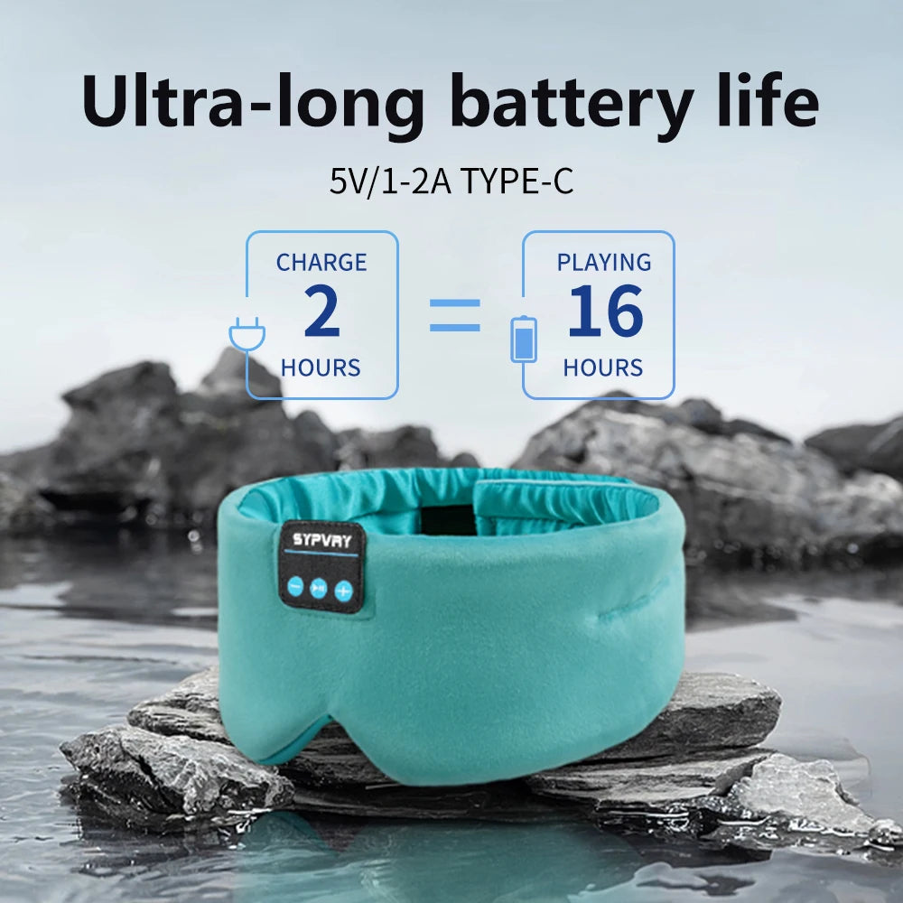 Bluetooth Sleep Mask with Headphones | Silk Eye Mask for Sleeping, Meditation & Travel | Wireless Music Eye Mask by vitaAsana