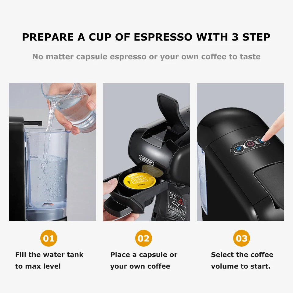 4-in-1 Capsule Coffee Maker Compatible with Nespresso®, Dolce Gusto®, K-Cup® & Ground | 19-Bar Pump, Hot & Cold Brew