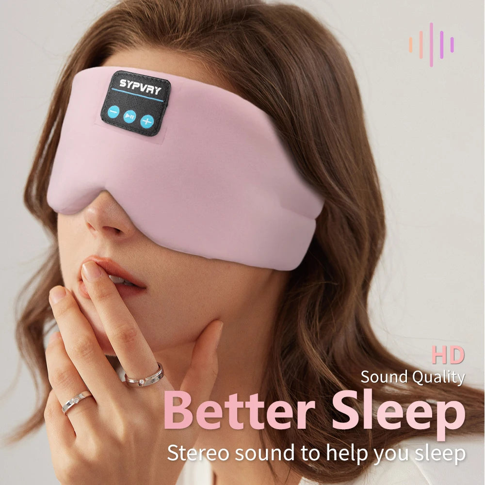 Bluetooth Sleep Mask with Headphones | Silk Eye Mask for Sleeping, Meditation & Travel | Wireless Music Eye Mask by vitaAsana