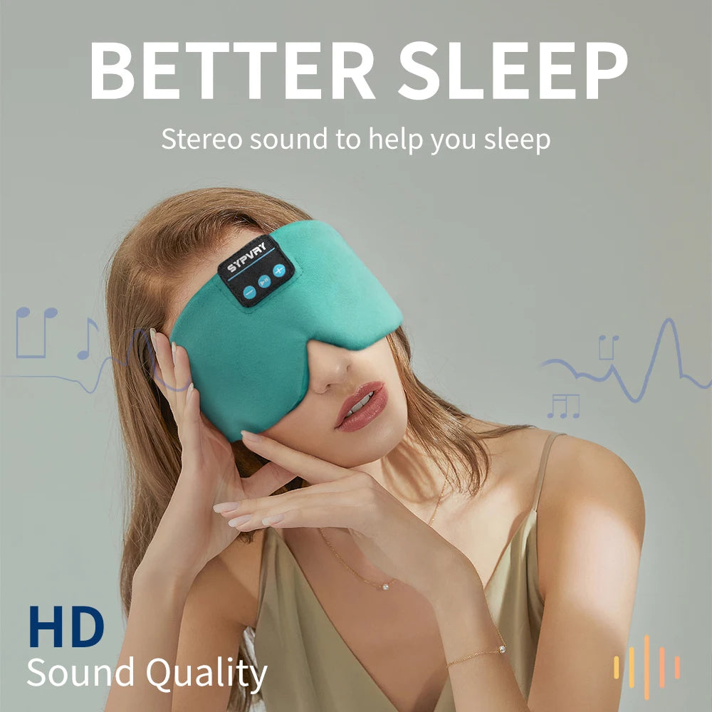 Bluetooth Sleep Mask with Headphones | Silk Eye Mask for Sleeping, Meditation & Travel | Wireless Music Eye Mask by vitaAsana