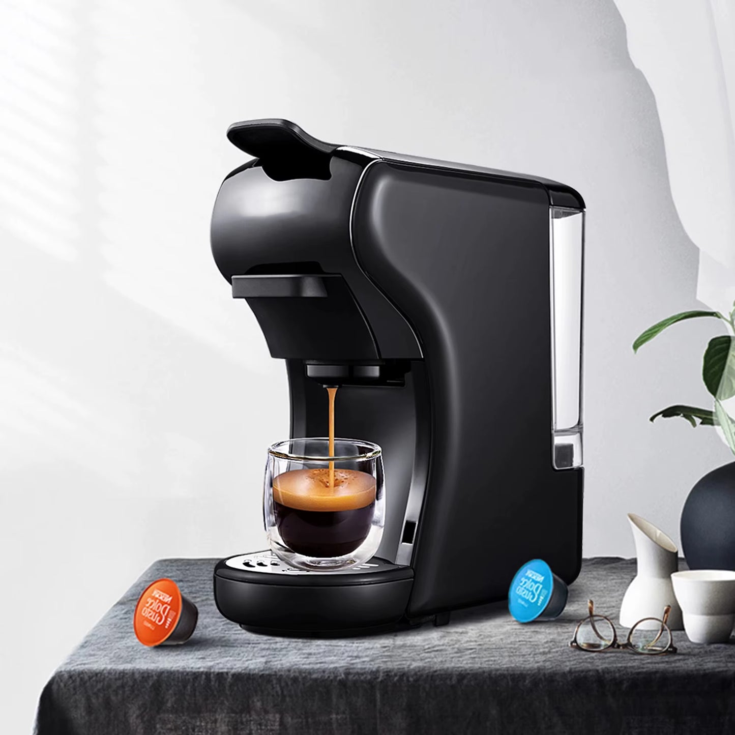 4-in-1 Capsule Coffee Maker Compatible with Nespresso®, Dolce Gusto®, K-Cup® & Ground | 19-Bar Pump, Hot & Cold Brew