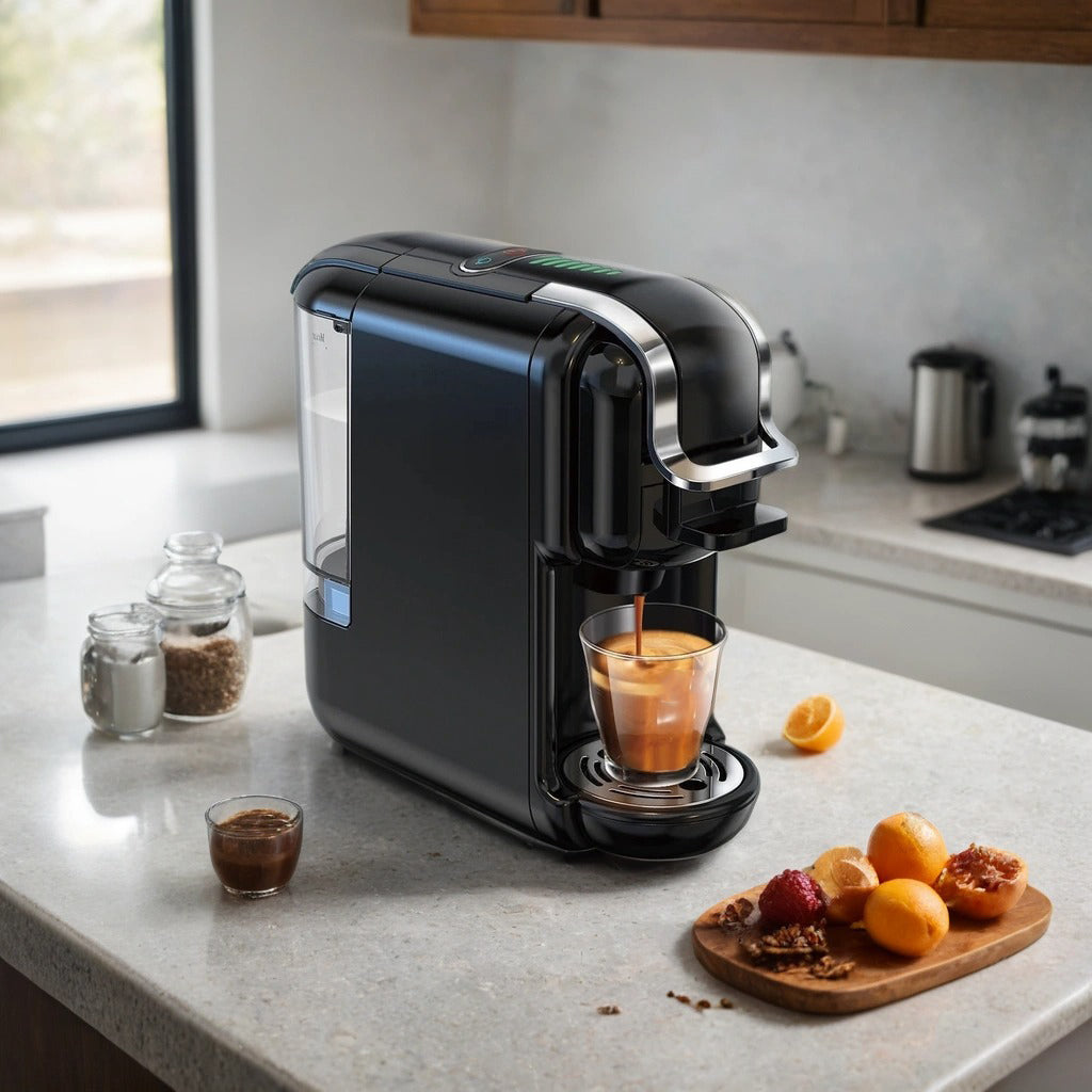 5-in-1 Coffee Maker Compatible with Nespresso®, K-Cup®, Dolce Gusto®, ESE & Ground | 20-Bar Pump | Hot & Iced, Slim Design Black