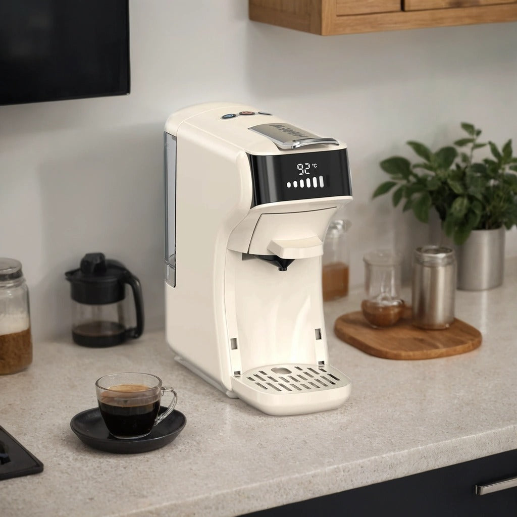 6-in-1 Coffee Maker Compatible with Nespresso®, Dolce Gusto®, K-Cup®, ESE & Ground | Hot & Iced Drinks | Compact 30s Brew White