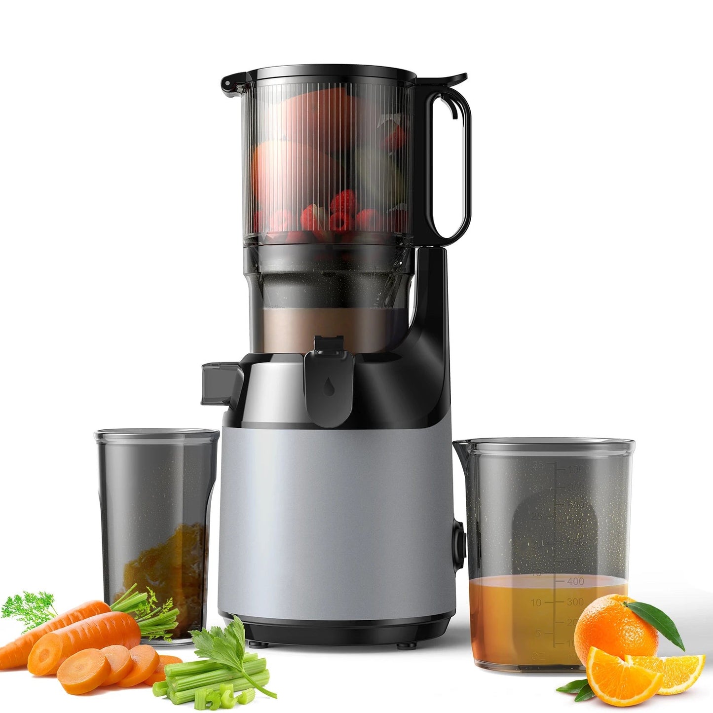 Cold Press Juicer Machine | 5.2in Wide Mouth, 200W Slow Masticating Juicer for Whole Fruits & Veggies â BPA-Free, Dishwasher Safe