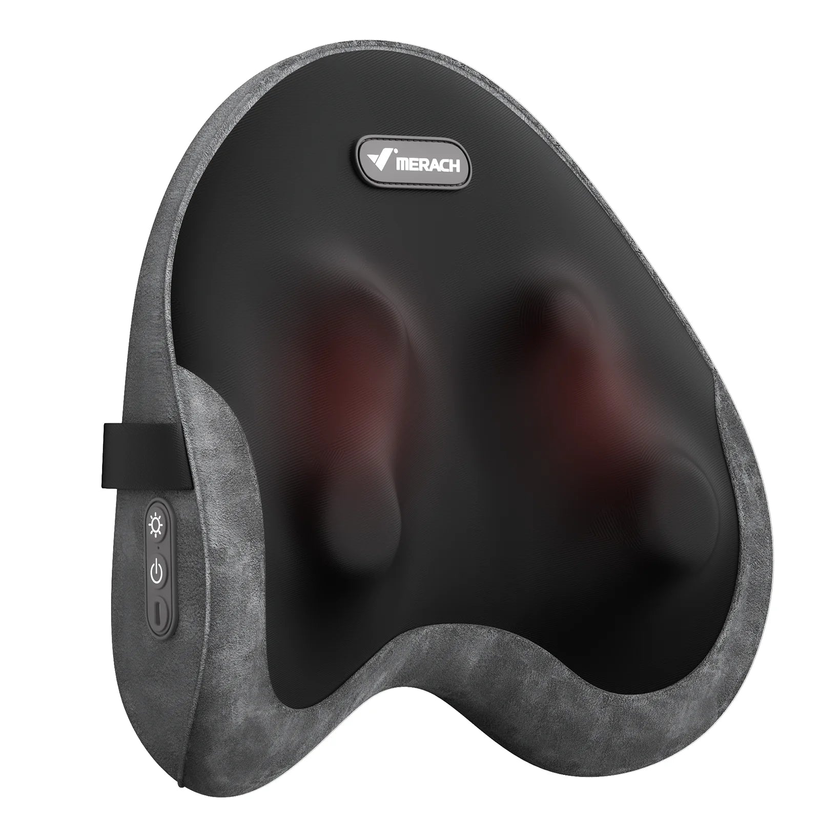 Lumbar Support Pillow | Heated Memory Foam Back Support with 4 Shiatsu Massage Heads for Office Chair, Car, Bed or Sofa Black