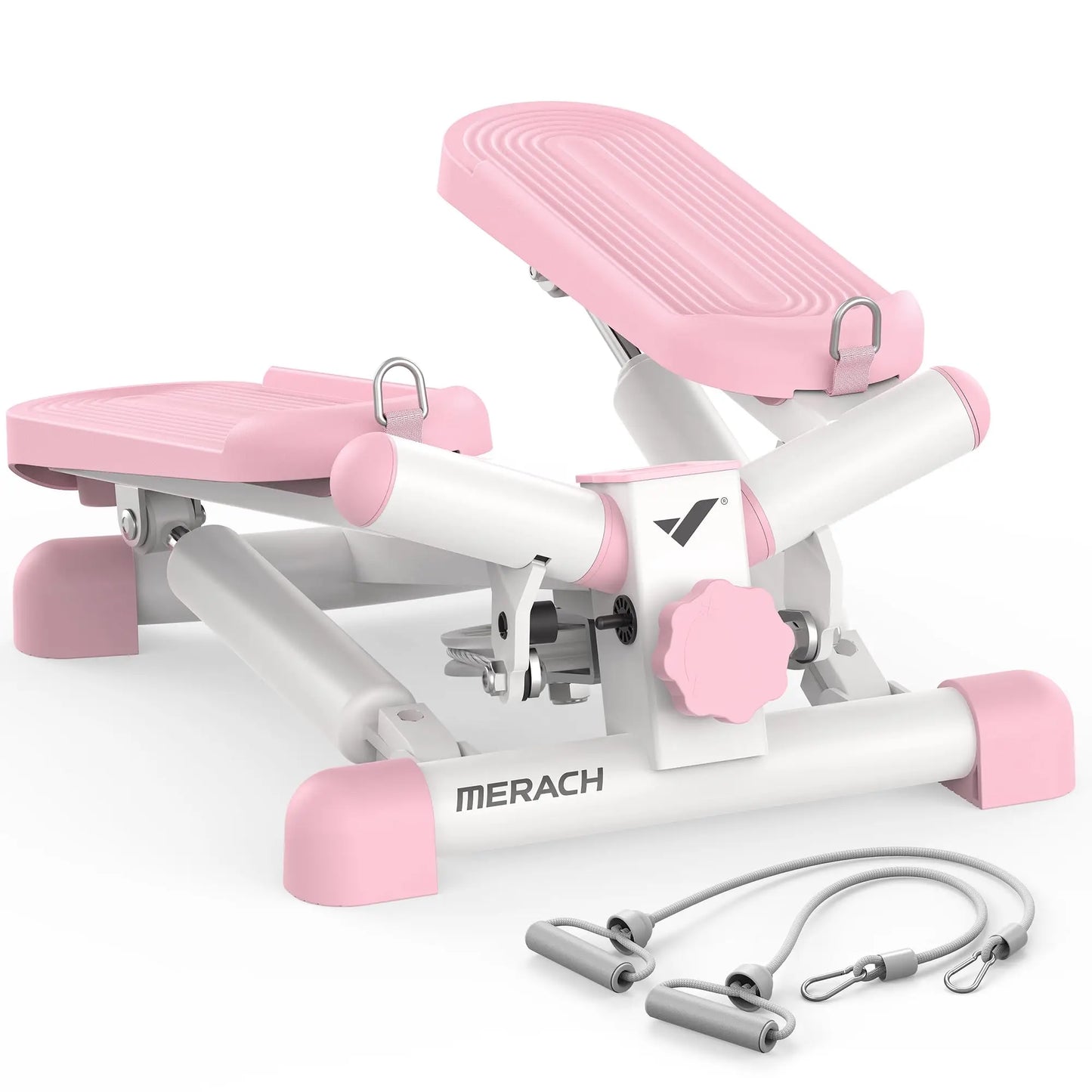 Premium Hydraulic Mini Twist Stepper | Quiet Compact Cardio Machine for Home Workouts | LCD Display & 330LB Capacity Pink