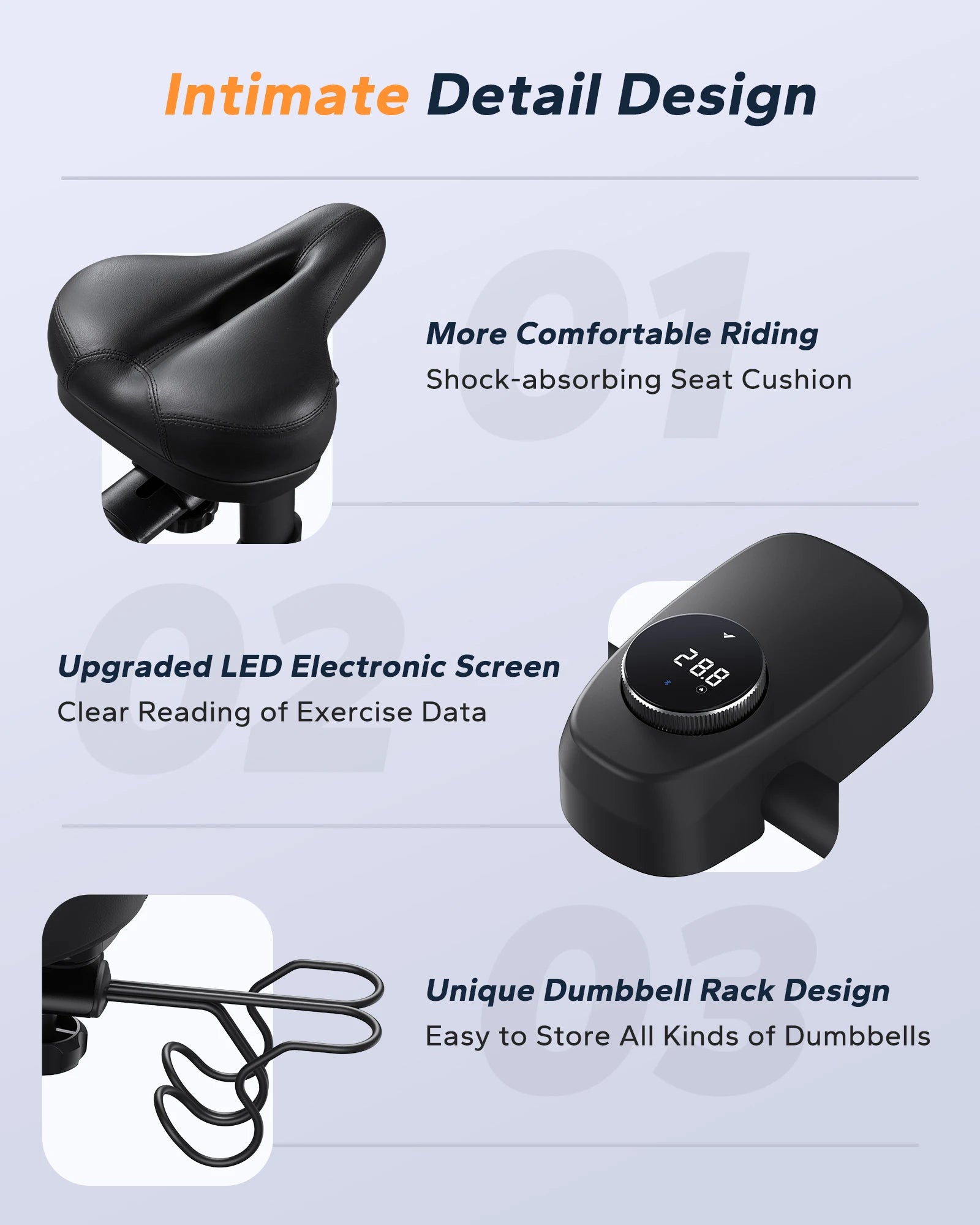 Exercise Bike Brake Pad | Low Noise Magnetic Stationary Indoor Cycling Bike with Fitness Courses, App Sync, 300LB Capacity, Adjustable Seat & Handlebar