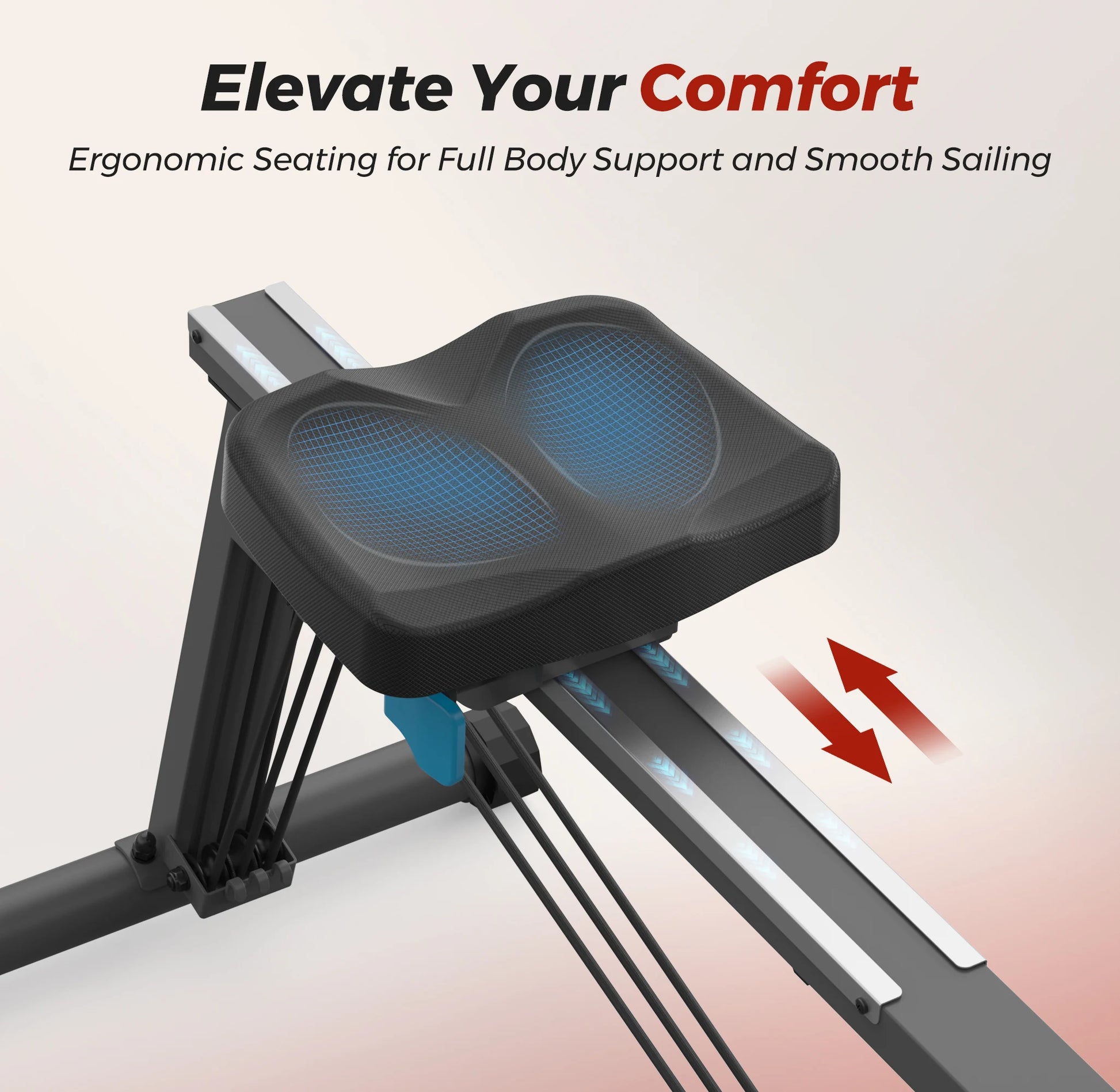 Sculls Rowing Machine | Compact Home Rower with Simulated 360° Paddle Motion, Ergonomic Seat, Adjustable Resistance, Real-Time Tracking