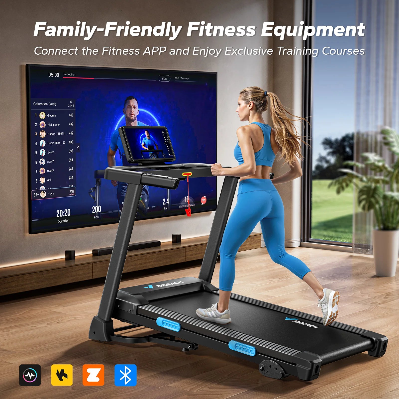 Foldable Treadmill | Incline Quiet Running Machine with Heart Rate Monitoring, Double Deck Tech, 4 Shock Cushions, Wide Belt, APP Connected | 7.5MPH | Compact Home Gym T12B1