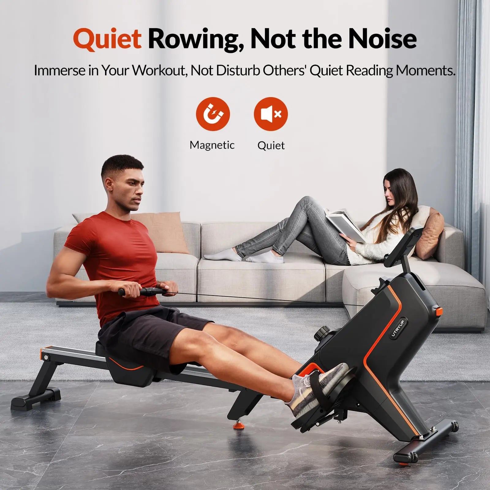 Magnetic Rowing Machine | Foldable Rower with 16 Resistance Levels, Bluetooth App, Quiet Operation | Full-Body Home Gym Cardio | 350LB Capacity