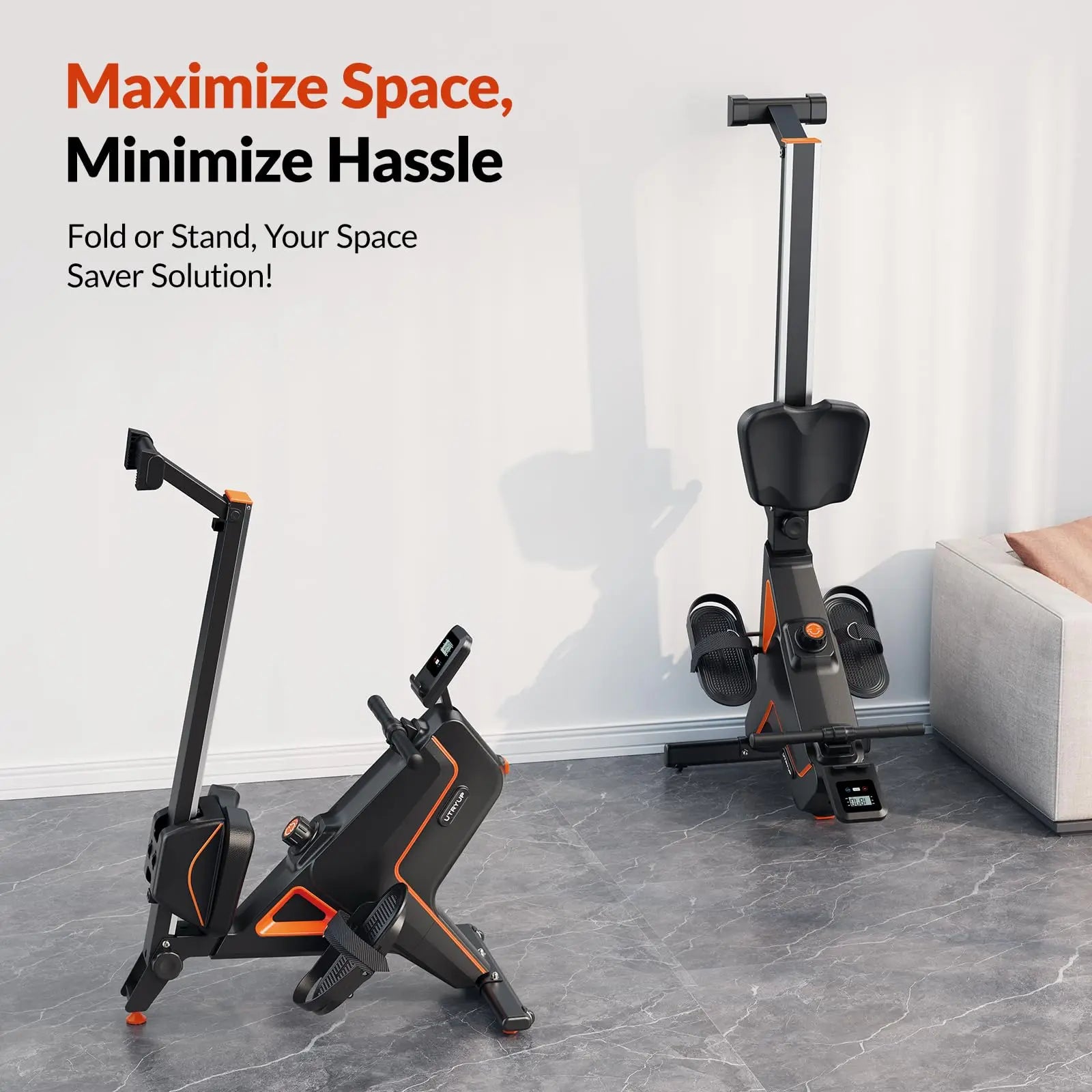 Magnetic Rowing Machine | Foldable Rower with 16 Resistance Levels, Bluetooth App, Quiet Operation | Full-Body Home Gym Cardio | 350LB Capacity