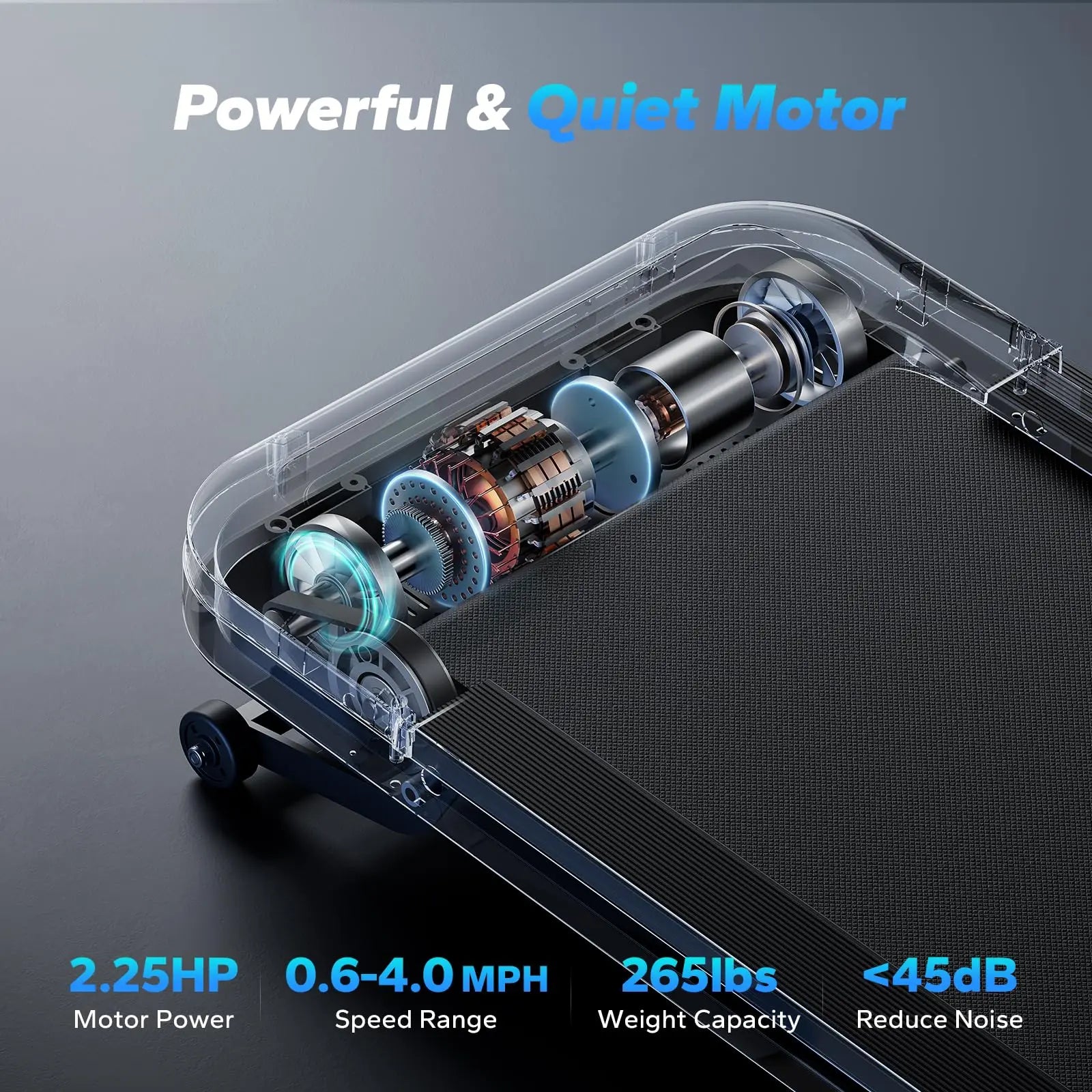 Under Desk Walking Pad Treadmill | 2.5HP Quiet Motor | 9% Electric Incline | Bluetooth App + Remote