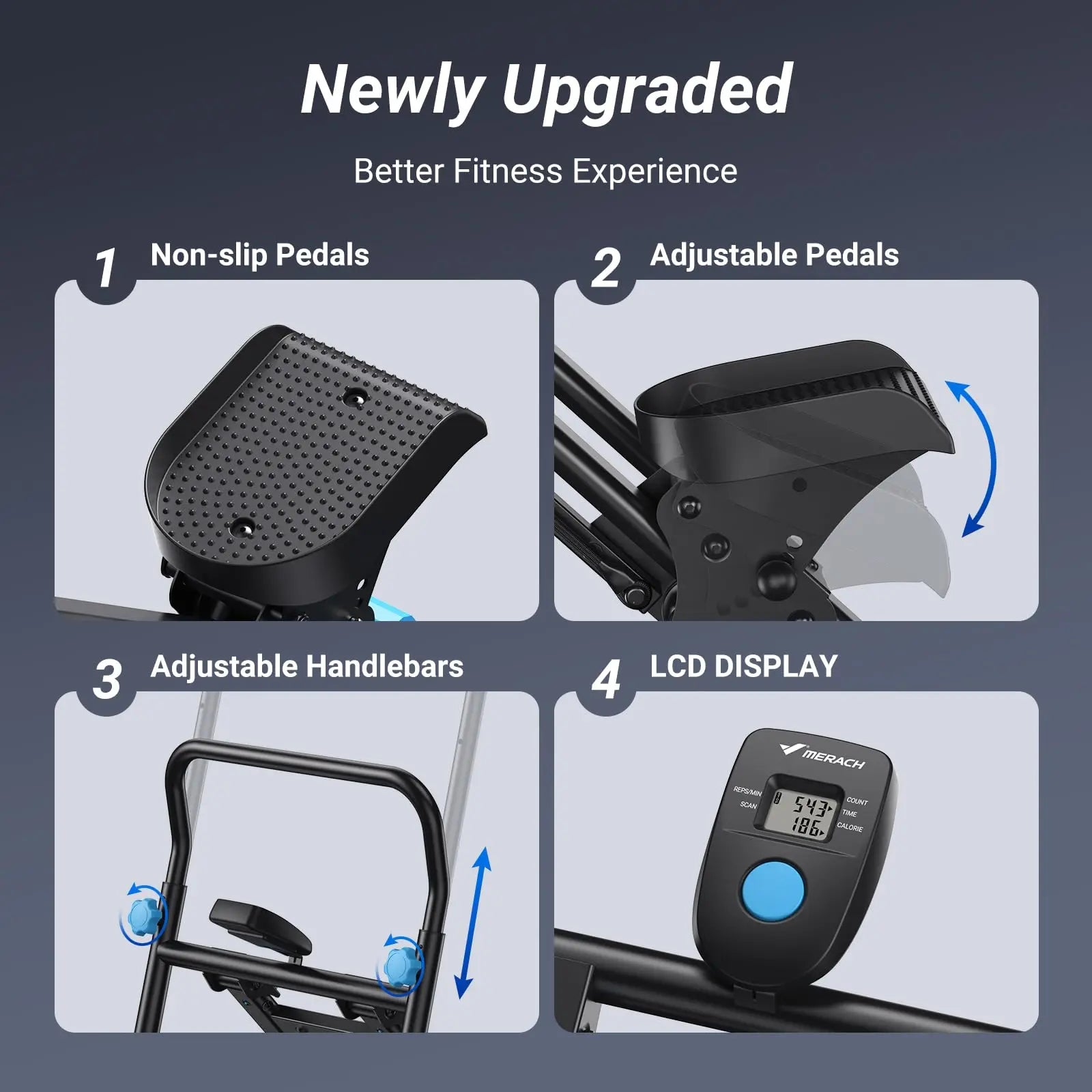 Vertical Climber Machine | Full-Body Stair Stepper Cardio Trainer | Compact Folding Home Gym Equipment | Adjustable Pedals & Handles | 300lb Capacity