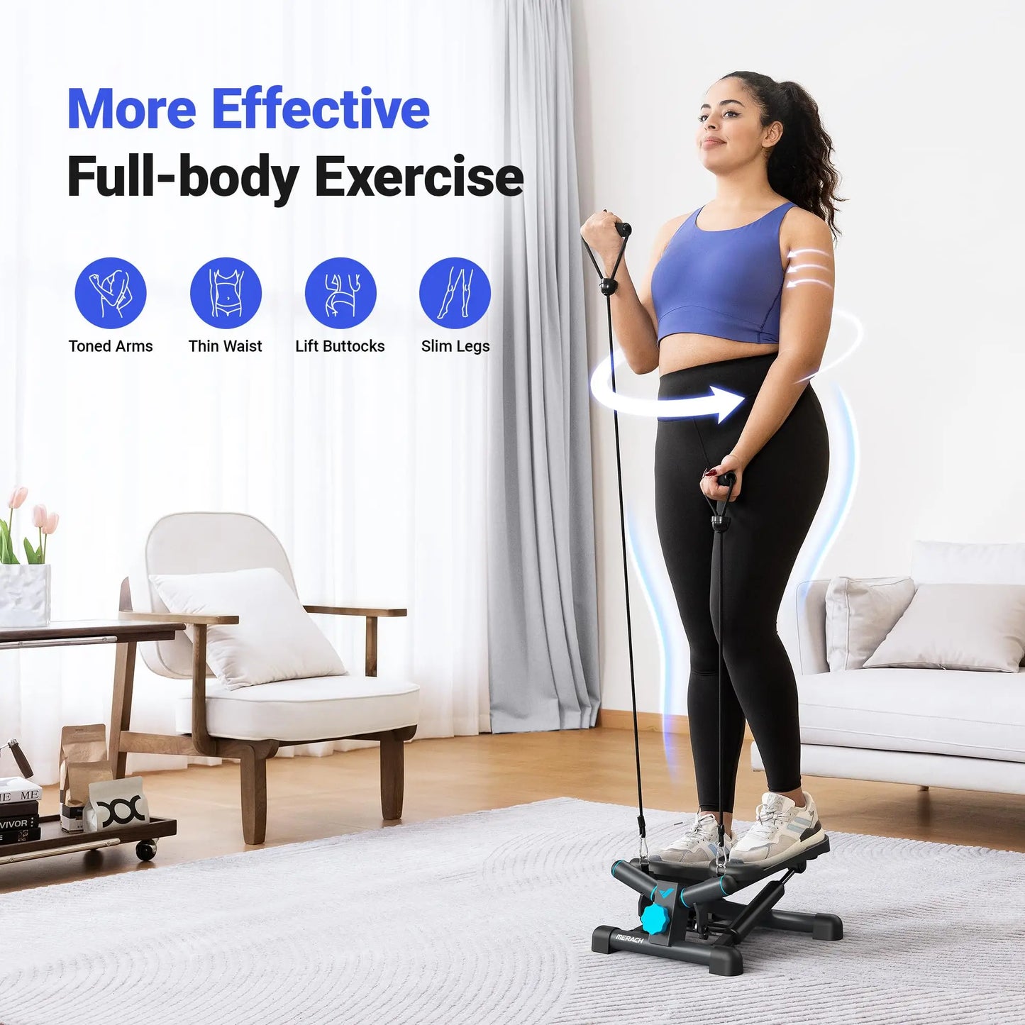 Premium Hydraulic Mini Twist Stepper | Quiet Compact Cardio Machine for Home Workouts | LCD Display & 330LB Capacity