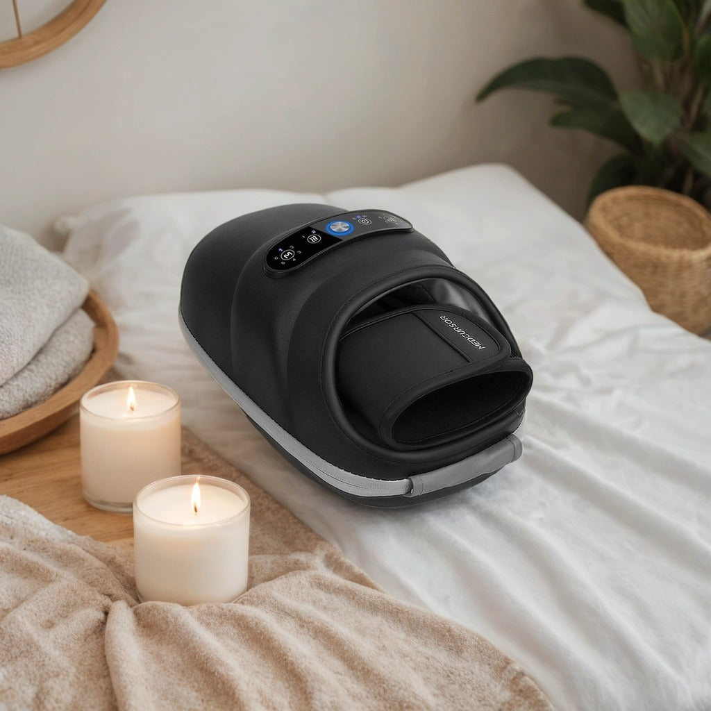 Cordless Hand Massager – 6 Modes, 6 Intensities, Air Compression & Acupressure, Dual Heat 104–122 °F, USB-C Rechargeable Gray