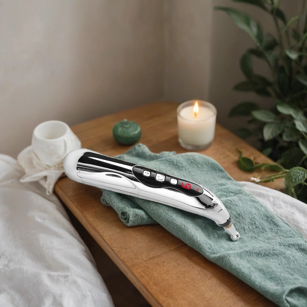 Electric Acupuncture Pen – Needle-Free Pain Relief, 9-Level Electro-Stim, 5 Therapy Heads, USB-C Rechargeable