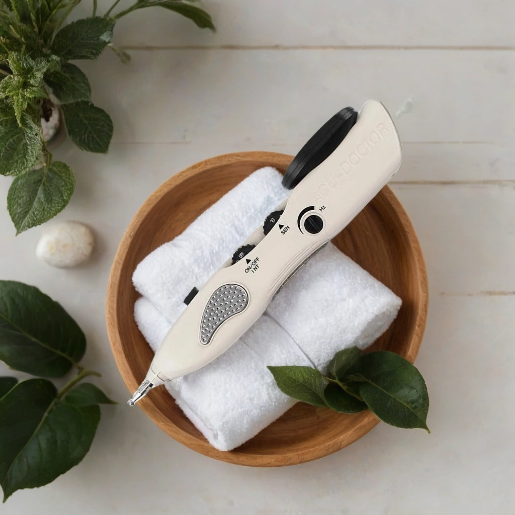 Electric Acupuncture Pen with LCD | Pain Relief Tool with 3 Probes & 10 Intensity Levels | Rechargeable Meridian Therapy by vitaAsana