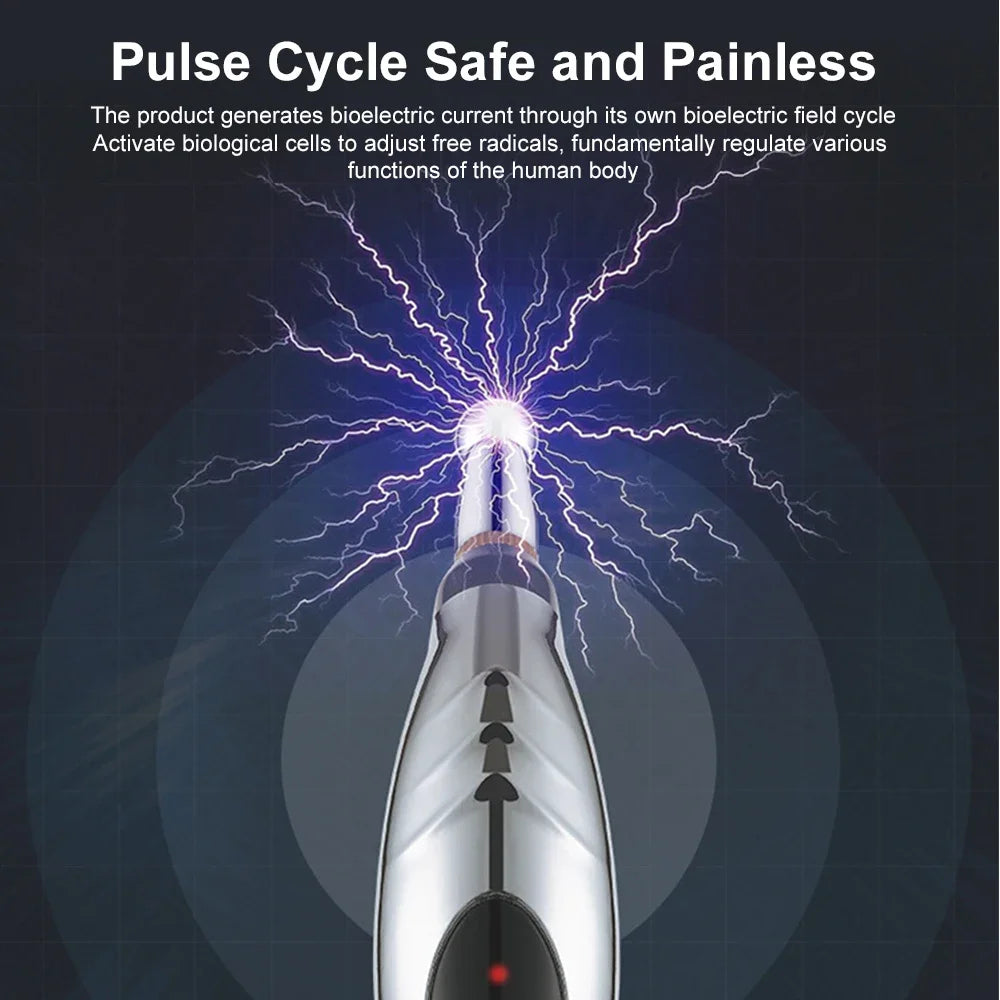 Electric Acupuncture Pen | 5-in-1 Meridian Therapy Device for Pain Relief, Circulation & Facial Care | 9 Intensity Levels, USB-C Rechargeable, Needle-Free