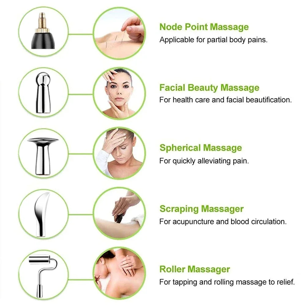 Electric Acupuncture Pen | 5-in-1 Meridian Therapy Device for Pain Relief, Circulation & Facial Care | 9 Intensity Levels, USB-C Rechargeable, Needle-Free