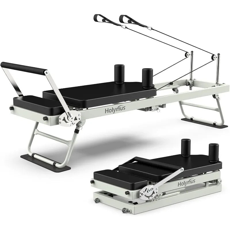 Foldable Pilates Reformer for Home | Compact Fitness Machine | Full Body Workout | Dual Resistance | Up to 400 lbs Capacity | Easy Storage