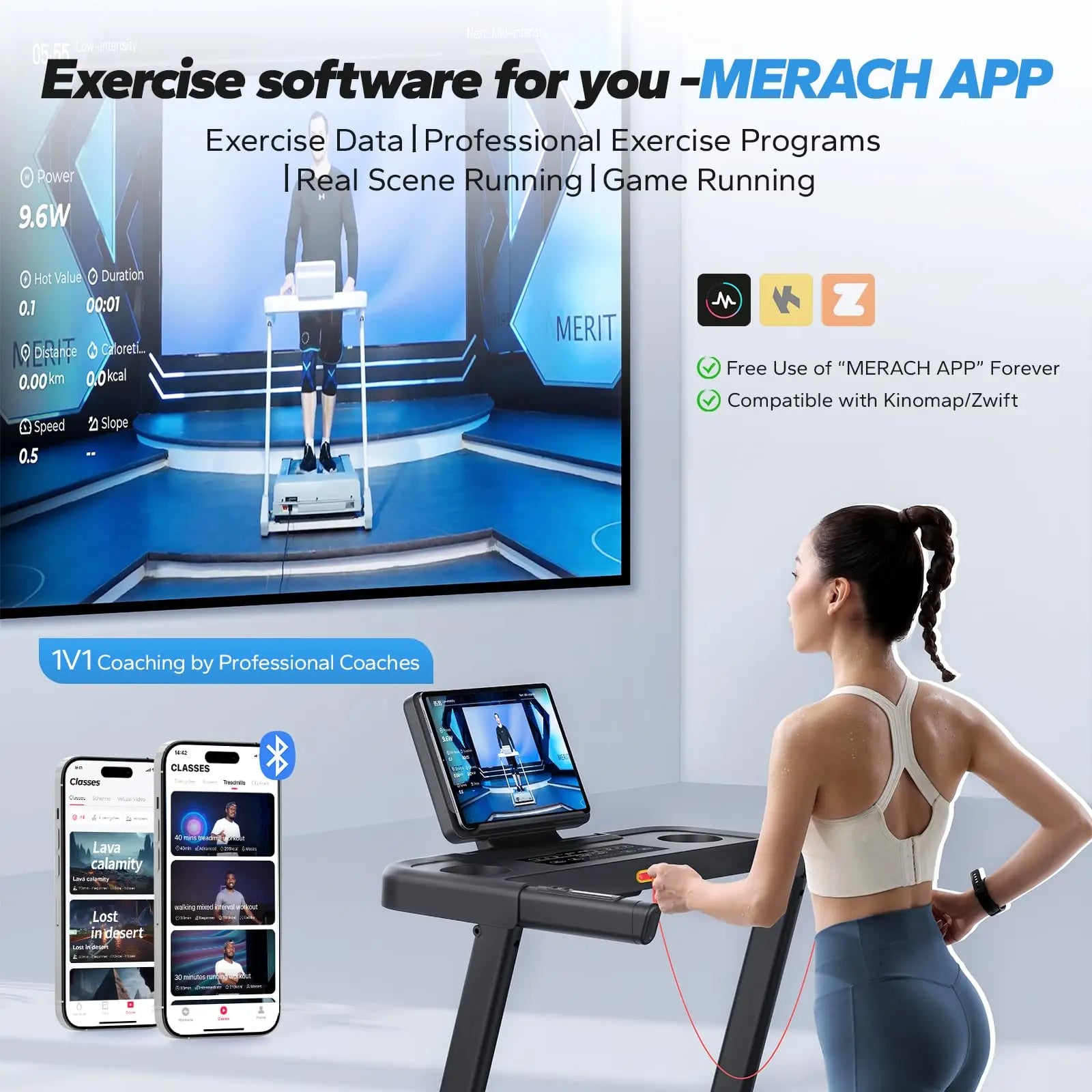 Foldable Treadmill | Incline Quiet Running Machine with Heart Rate Monitoring, Double Deck Tech, 4 Shock Cushions, Wide Belt, APP Connected | 7.5MPH | Compact Home Gym T12B1