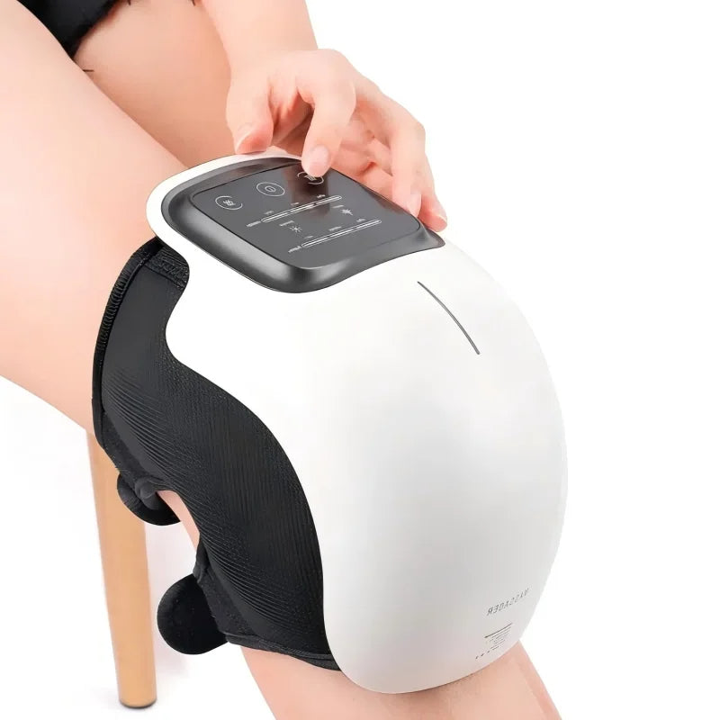 Heated Knee Massager with Vibration | 3 Heat & Massage Levels | LED Display | Cordless Rechargeable Knee Brace for Pain Relief & Joint Recovery