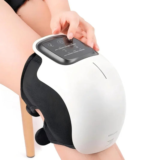 Heated Knee Massager with Vibration | 3 Heat & Massage Levels | LED Display | Cordless Rechargeable Knee Brace for Pain Relief & Joint Recovery