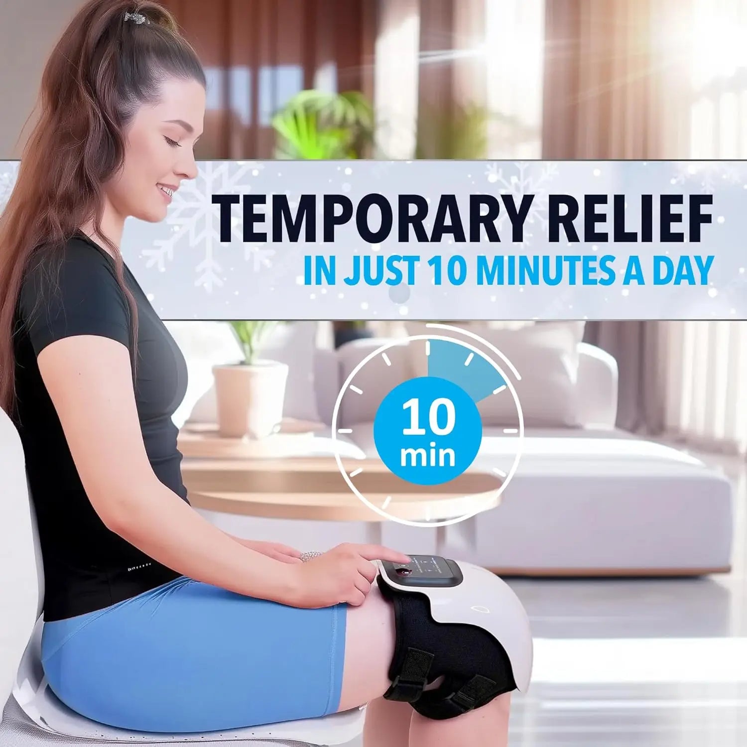 Heated Knee Massager with Vibration | 3 Heat & Massage Levels | LED Display | Cordless Rechargeable Knee Brace for Pain Relief & Joint Recovery