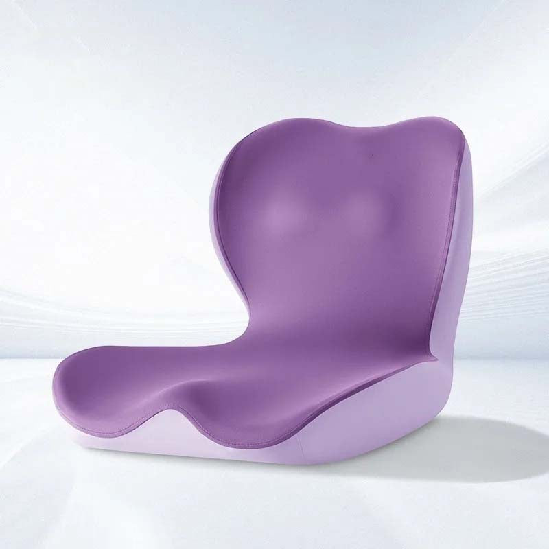 Memory Foam Seat Cushion for Tailbone & Coccyx Pain Relief | Orthopedic L-Shape | Washable Breathable Cover | Office Chair & Car Purple