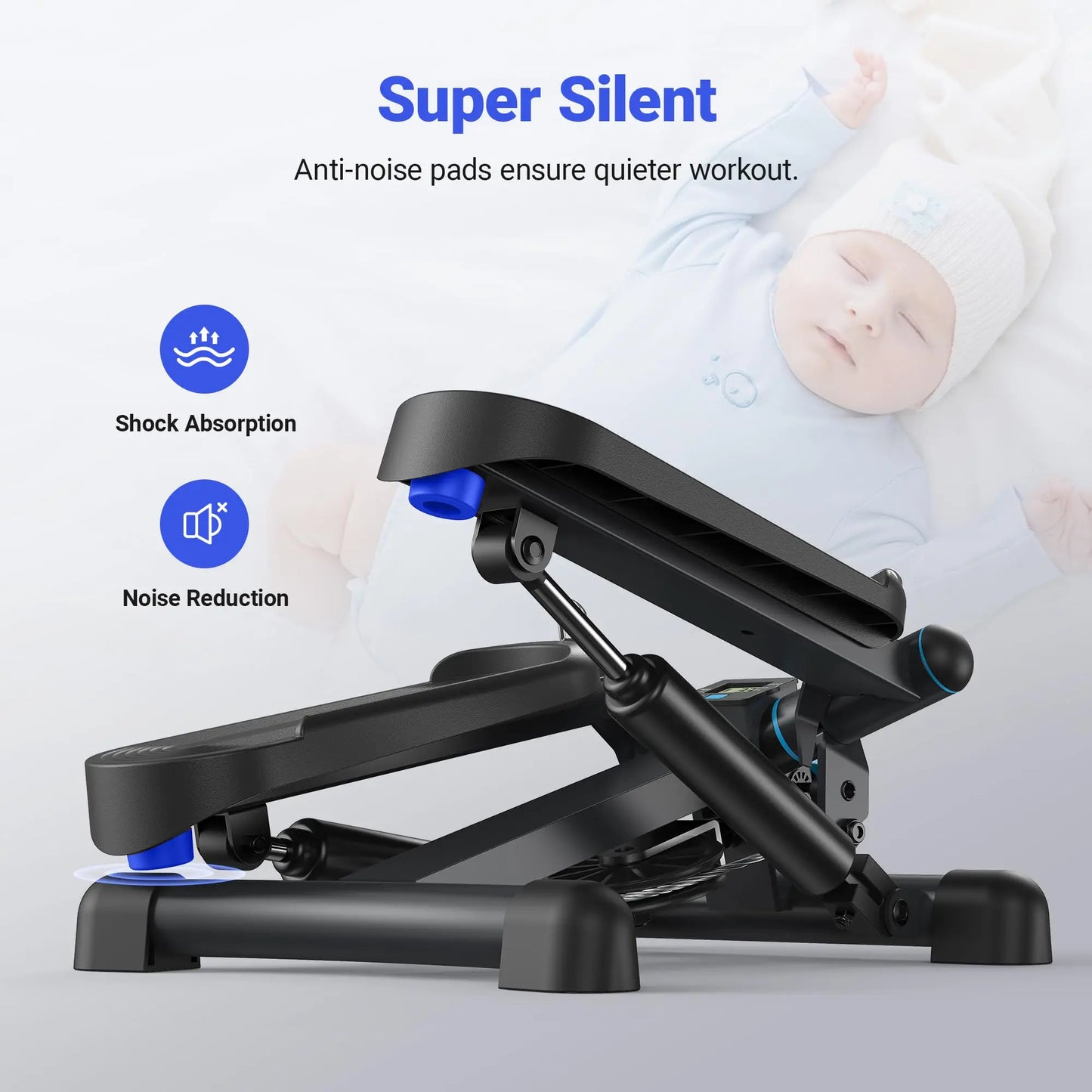 Premium Hydraulic Mini Twist Stepper | Quiet Compact Cardio Machine for Home Workouts | LCD Display & 330LB Capacity