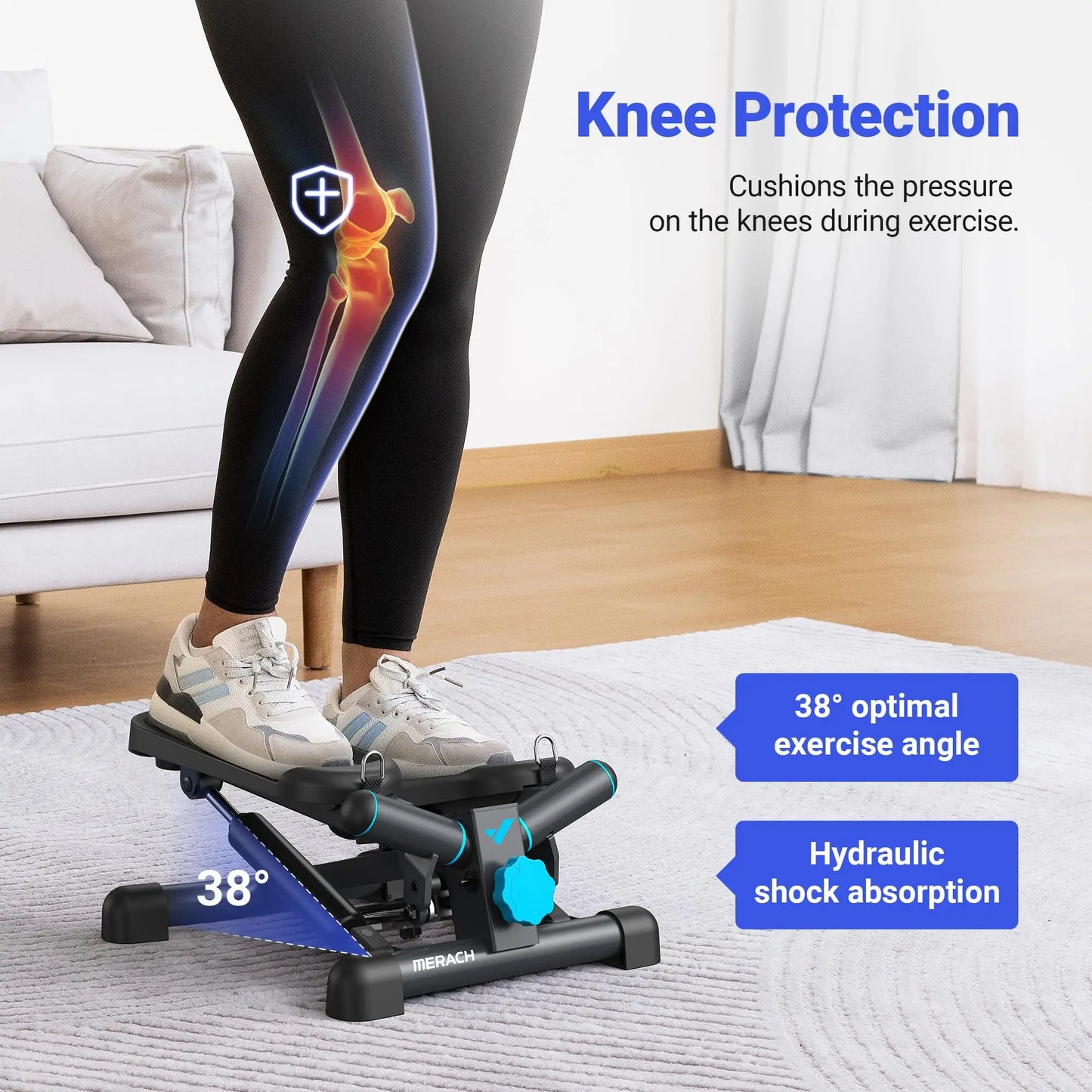 Premium Hydraulic Mini Twist Stepper | Quiet Compact Cardio Machine for Home Workouts | LCD Display & 330LB Capacity