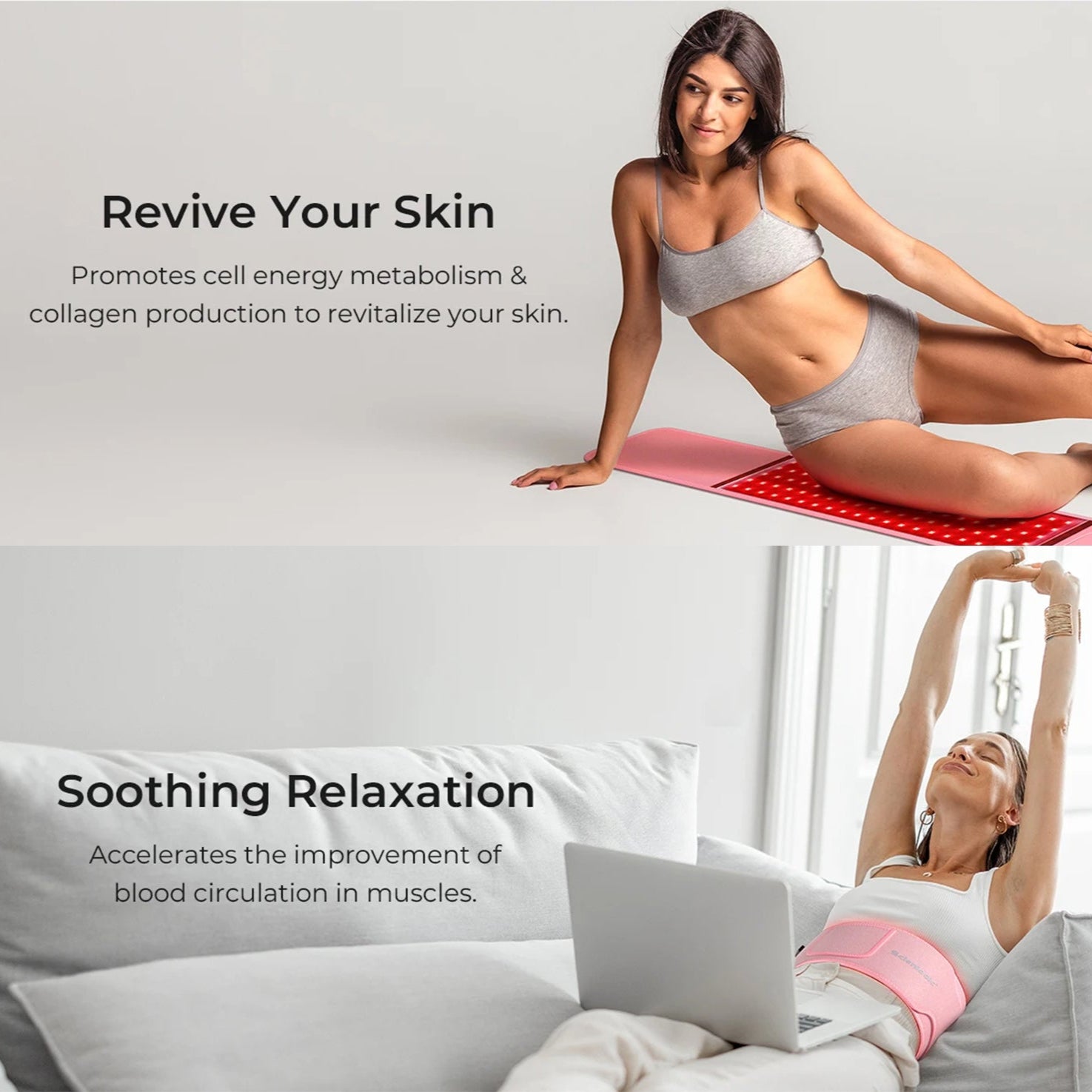 Red Light Therapy Belt | 660nm & 850nm Infrared LED Pain Relief Wrap | 2000W/m² Irradiance, 4 Modes, Auto Timer | Shoulder, Back, Waist Recovery