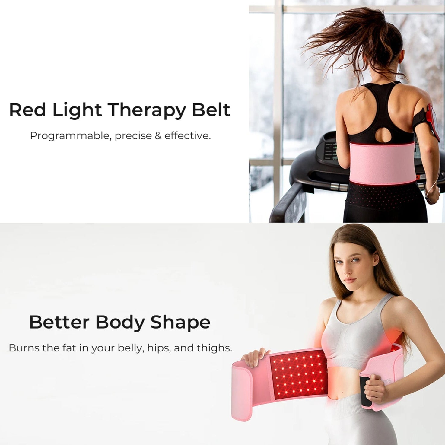 Red Light Therapy Belt | 660nm & 850nm Infrared LED Pain Relief Wrap | 2000W/m² Irradiance, 4 Modes, Auto Timer | Shoulder, Back, Waist Recovery