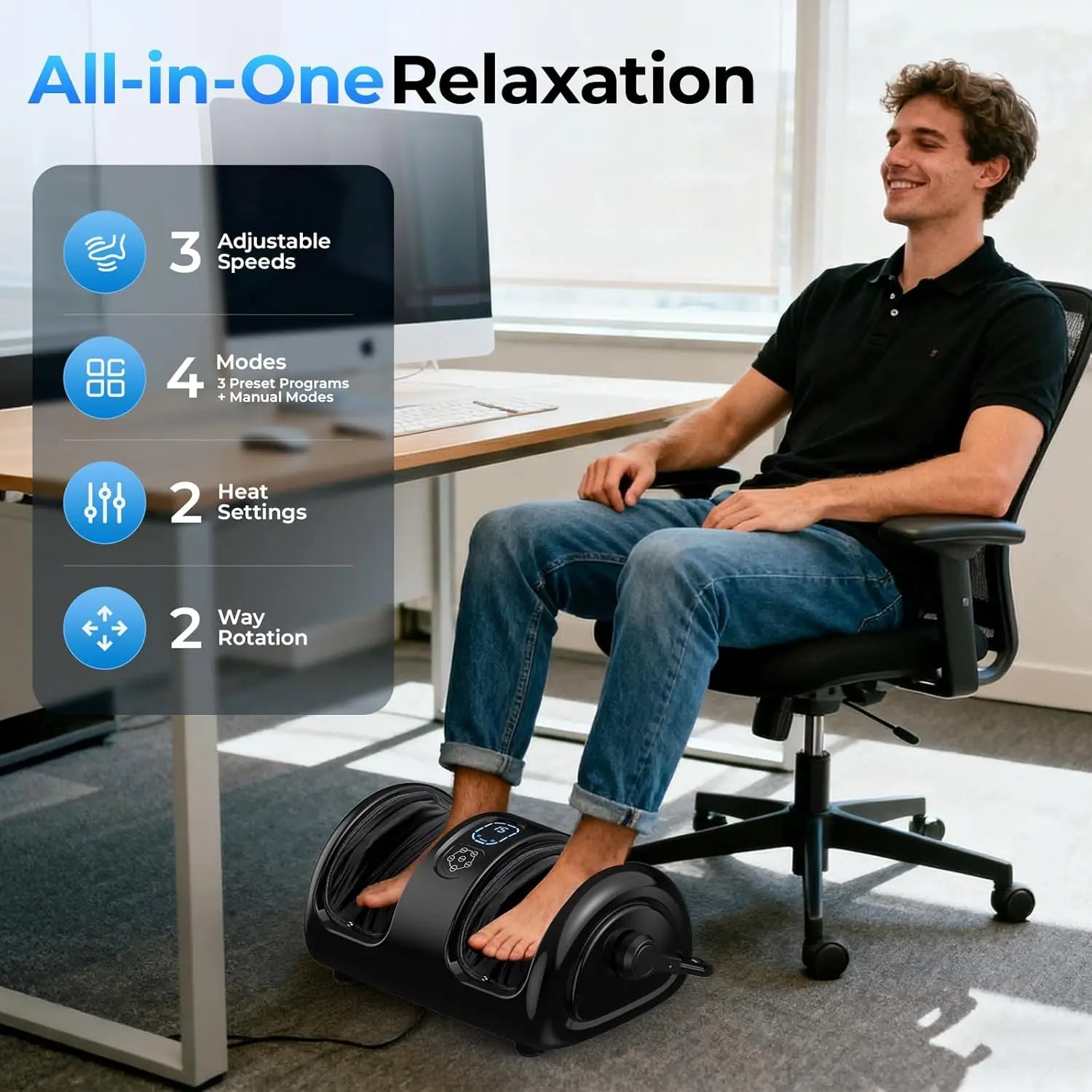 Shiatsu Foot And Calf Massager With Heat And Vibration