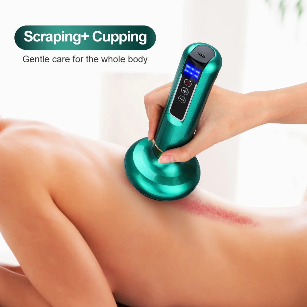 Electric Cupping Device – 12-Level Suction, 113–122 °F Infrared Heat, Massage & Scraping, USB-C Rechargeable, Wireless