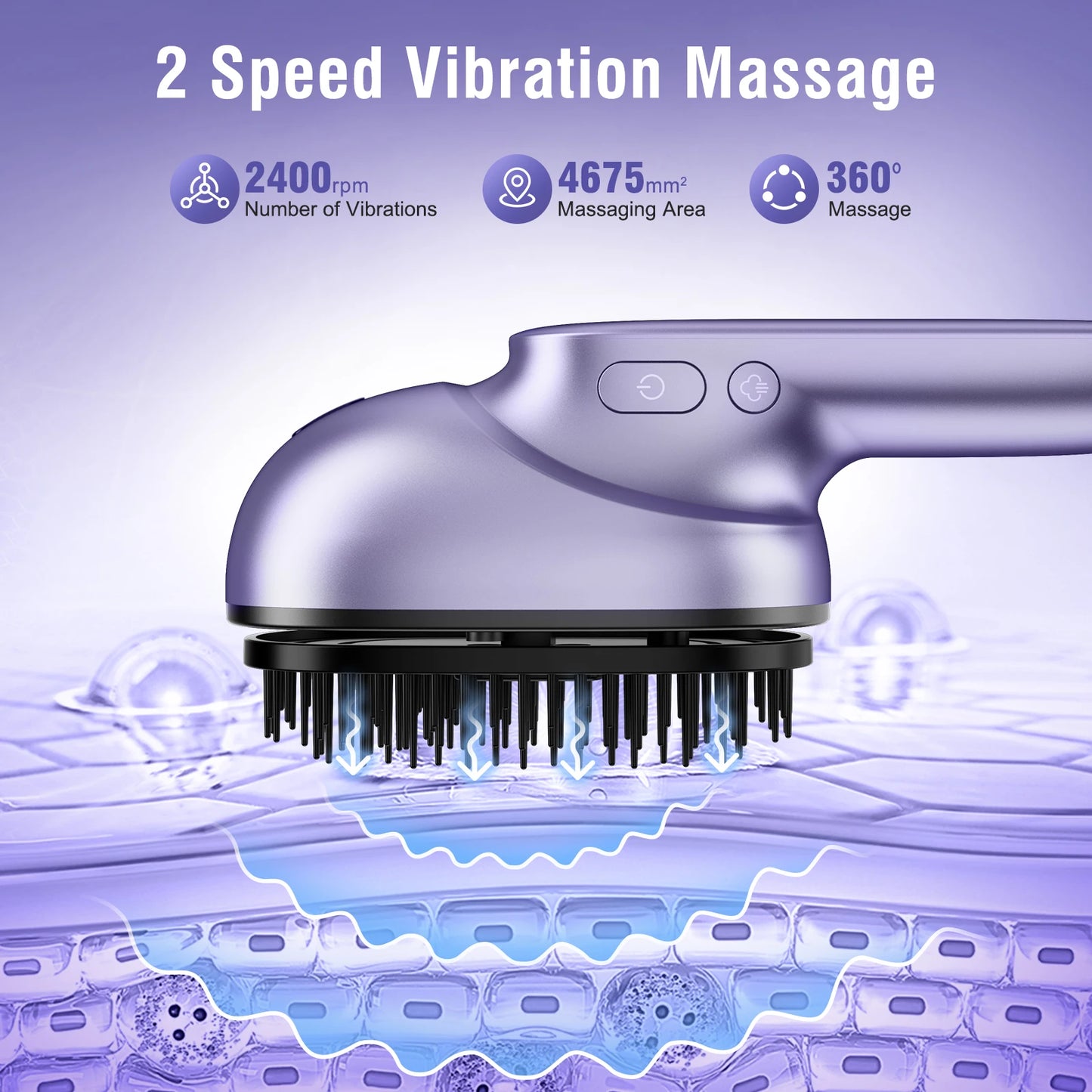 Electric Scalp Massager Brush | Essential Oil Atomizer, Vibration Head Massager, Cordless & Rechargeable, Anti-Frizz Hair Care