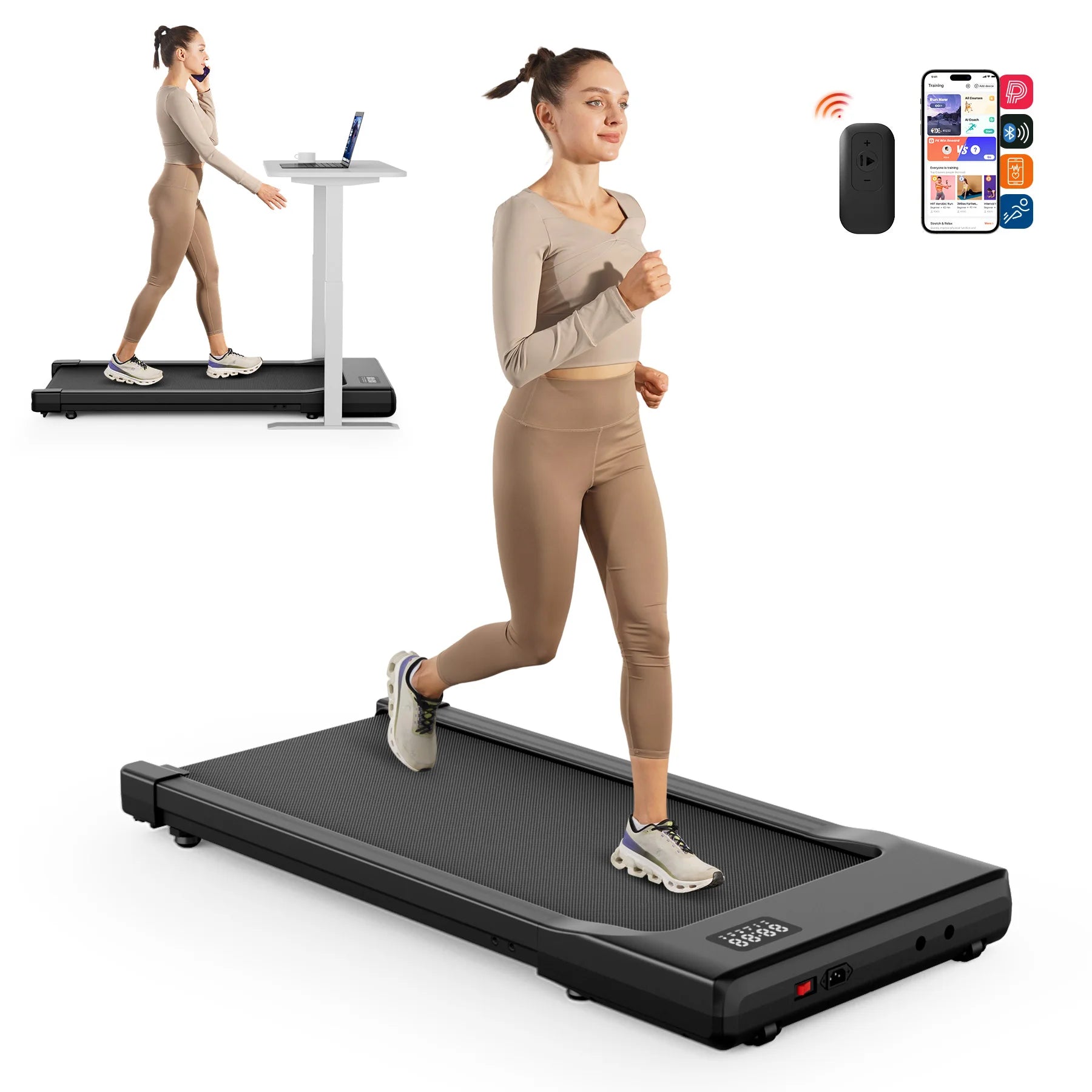 Walking Pad Under Desk Treadmill 2-in-1 | 2.5HP Portable Folding Walking Machine with Remote Control, LED Display & Quiet Motor for Home Office