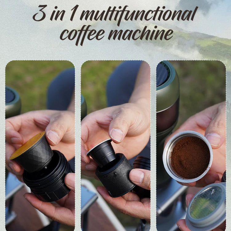 Portable Espresso Machine | Wireless 15-Bar Coffee Maker | For Nespresso, Dolce Gusto & Ground Coffee – Hot & Cold Brew Anywhere