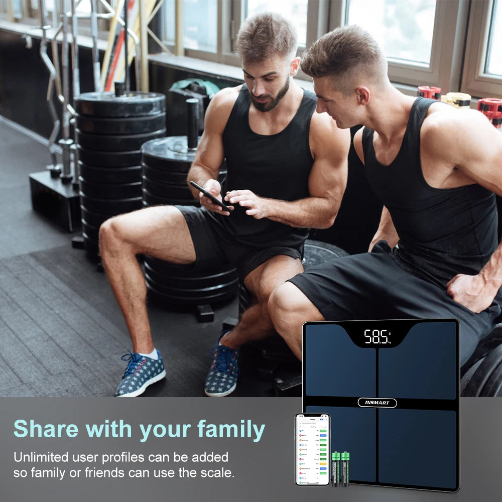 Smart Body Fat Scale | 16-Data Bluetooth Digital Scale with App | Weight, BMI, Muscle & More | Syncs with Apple Health & Fitbit