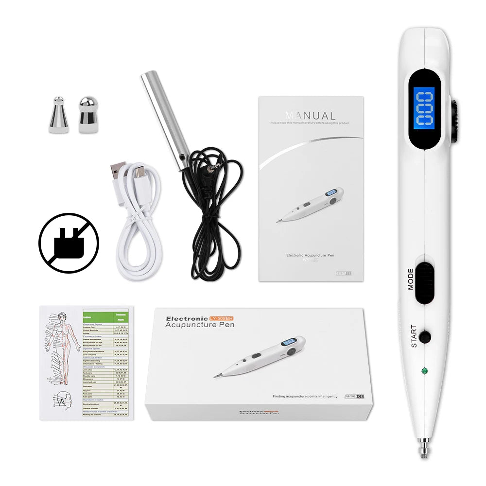 Electronic Acupuncture Pen | Needle-Free Meridian Massage with Pulse Therapy | Auto Acupoint Detection, 9 Intensity Levels, USB Rechargeable