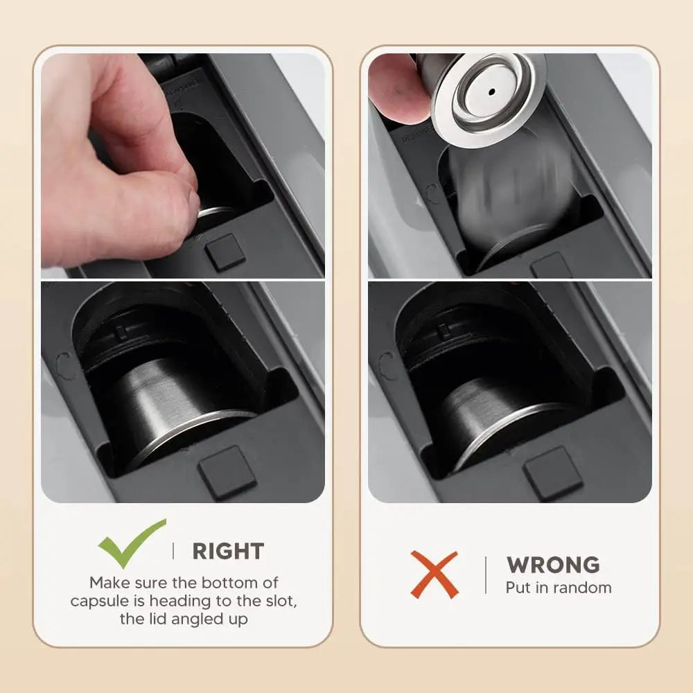 Nespresso Reusable Pods | Stainless Steel Coffee Capsule with Crema Filter | Eco-Friendly, Refillable & Money-Saving Espresso Pod