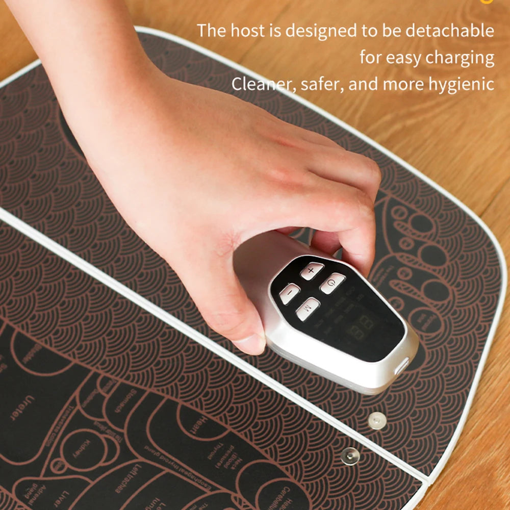 EMS Foot Massager Pad | 8 Modes & 32 Intensities | USB Rechargeable | Remote Control + Auto Shut-Off